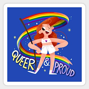 Queer & Proud. Bi heart Magnet